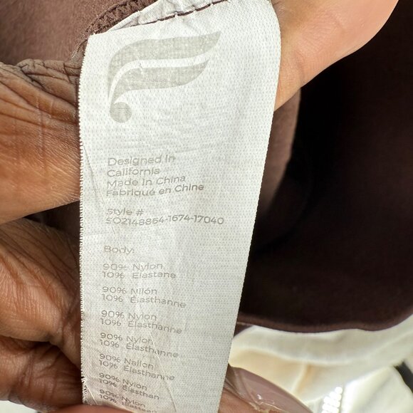 Sculptknit High Waist Mesh Workout Shorts Brown Nylon Spandex Athletic, S - Picture 5 of 7